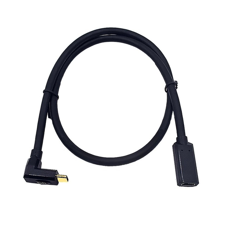 2ft 40Gbps USB 4.0 Type C Extension Cable Straight Female to Angled Male