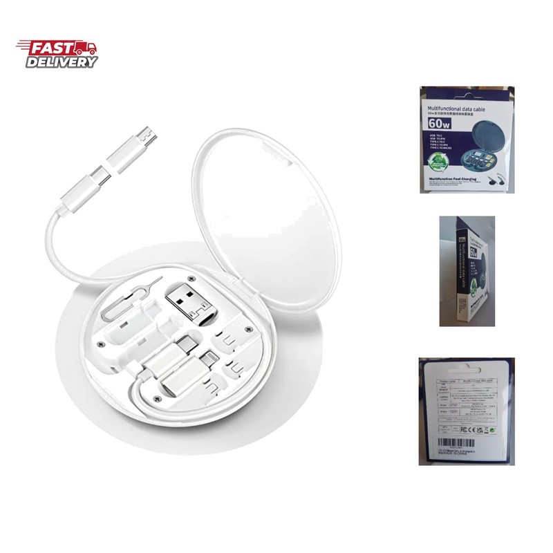 Multifunctional Data Cable Storage Box Adaptor for USB-C and Micro-USB Device…
