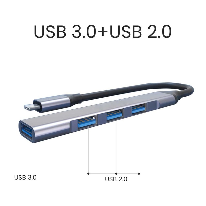 For iPhone 17/Pro/Max/Air - USB-C Adapter 4-in-1 Hub USB-A USB Splitter gallery