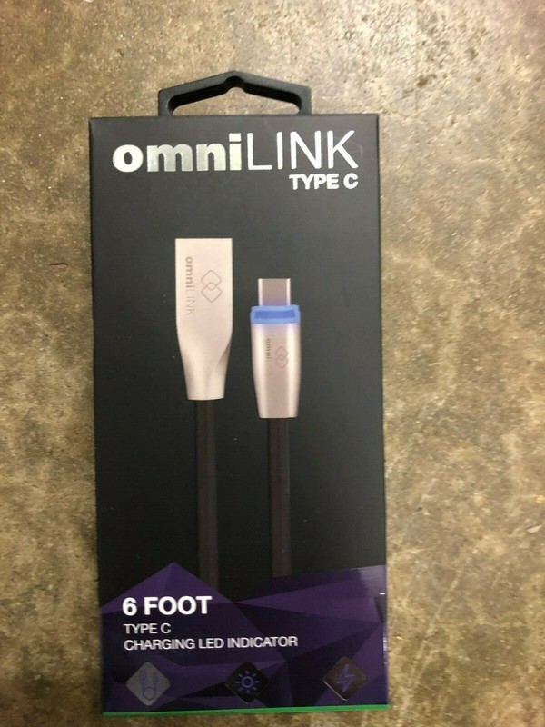 Genuine omniLINK illuminated 6ft Type C USB Data Cable with 2.1 true fast charge