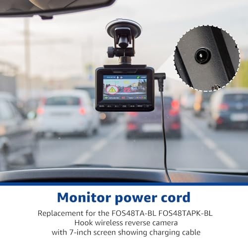 USB-C to DC Car Charger Cable for 7" Monitor & Wireless Backup Camera Power Supp gallery