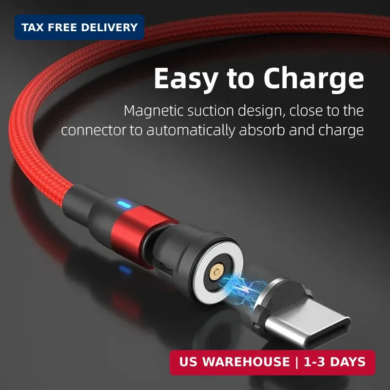 Magnetic Charging Cable 3-Pack 540° Rotation Magnetic Phone Charger Cable with L gallery