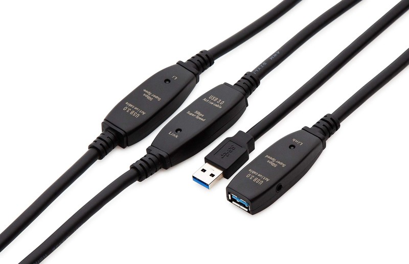 65 Feet Active USB Extension Cable 3.0 Male to Female with 3 Extension chipse... gallery