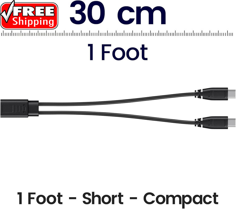 2-In-1 USB C Splitter Charge Cable, USB-C Female to 2 Type-C Male 1 in 2 Out Cha gallery