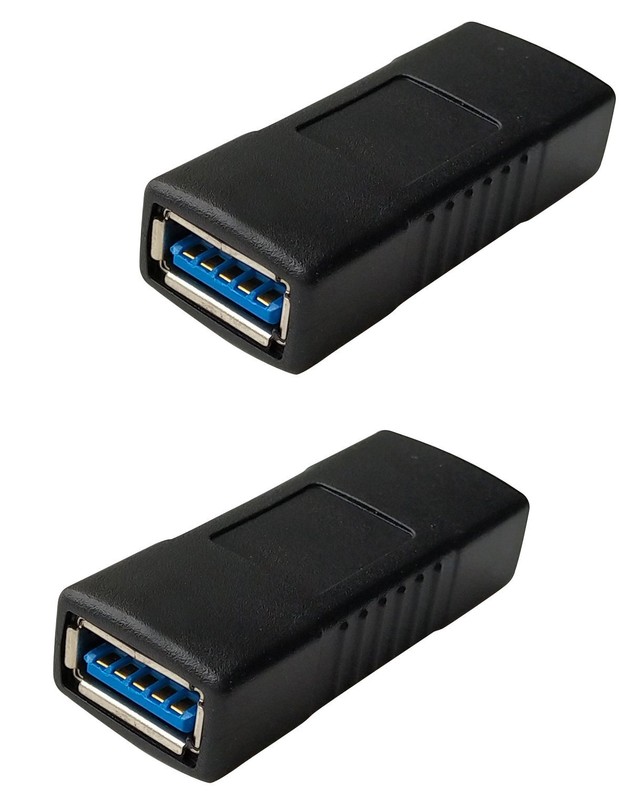 2 Pack USB 3.0 Female to Female Extension Connector Adapter Type A Coupler