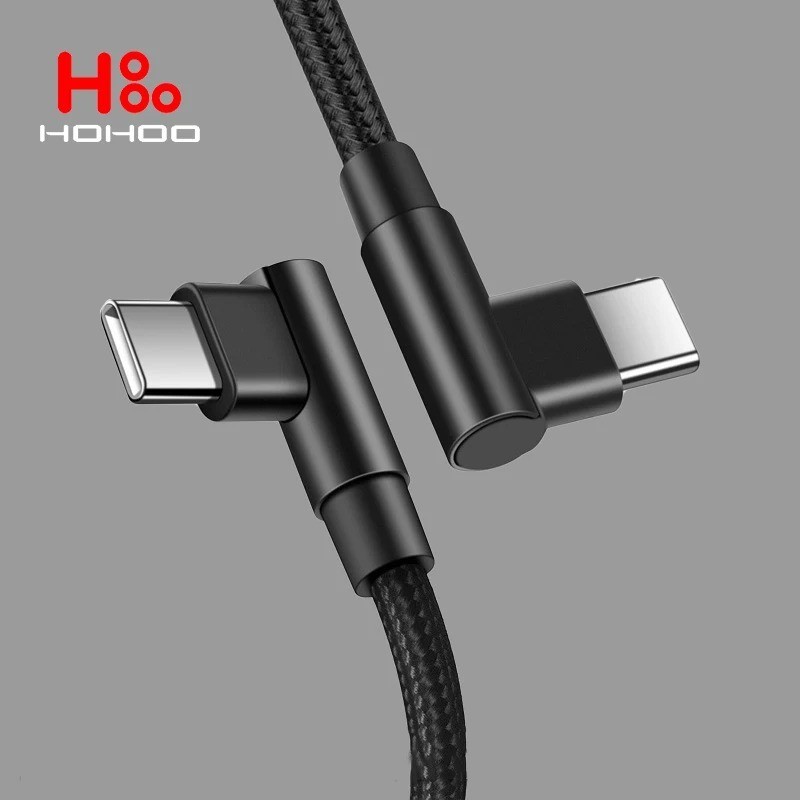 100W USB C To Type C PD Fast Charger Cable 90 Degree Angle Charging Cord Wire Fo