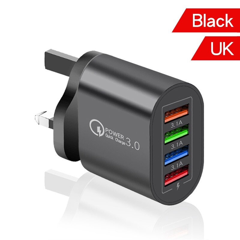 Interface Multiple Multi 4x 3 Charger Wall Cable Convenient Plug Charger Fast gallery