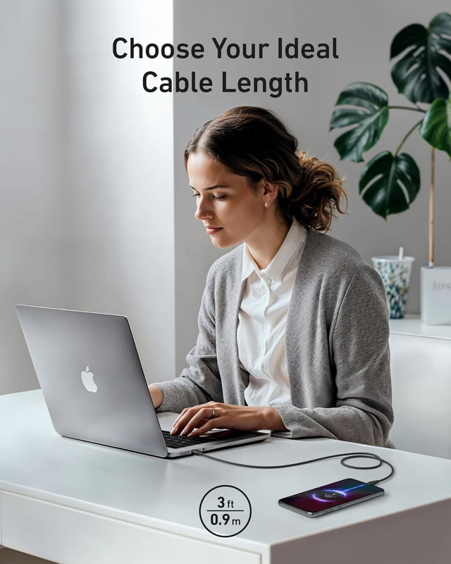 Type C Cable，2 Pack USB a to USB C Flow Cord, Fast Charging for Iphone 17 16 or gallery