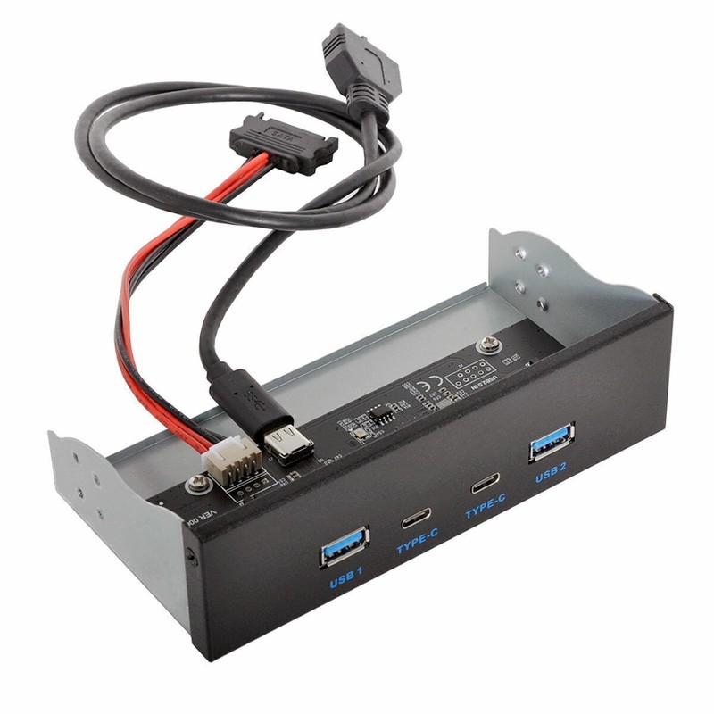 USB-C&USB3.0 HUB Front Panel to Motherboard 20Pin Cable for 5.25 CD-ROM Bay gallery