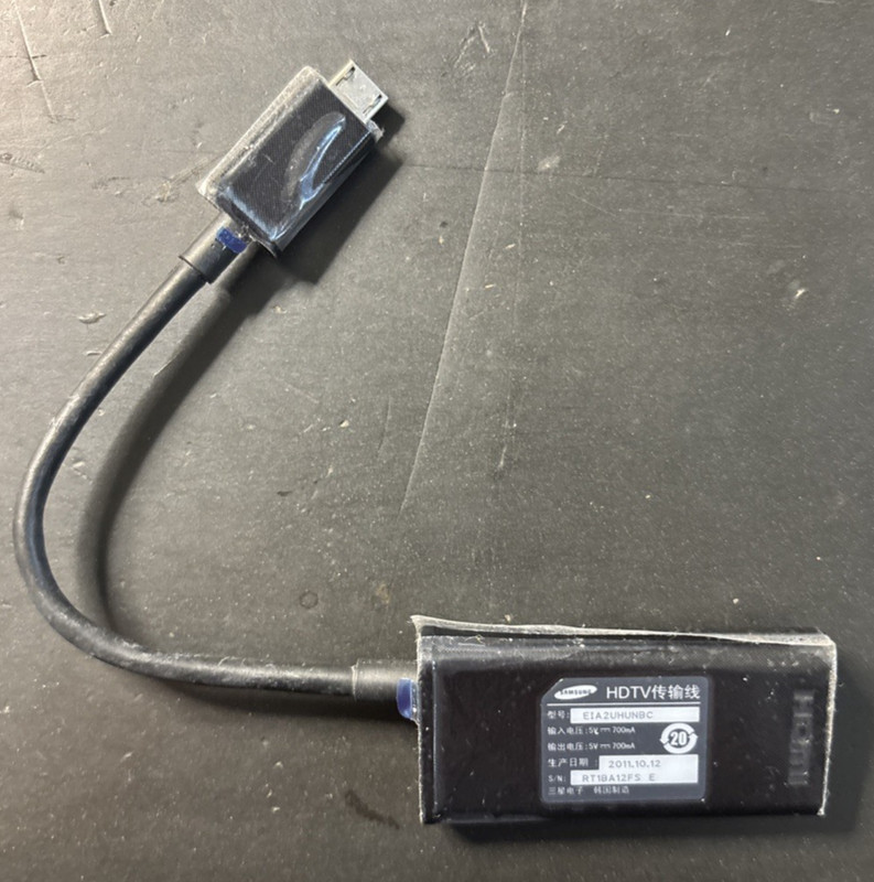 Original Samsung HDTV EIA2UHUNBC Black Micro-USB to HDMI Adapter