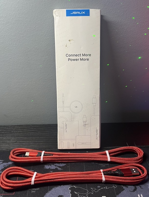 JSAUX USB-C to USB-A Charger Cord 6.6ft (2-pack) Red