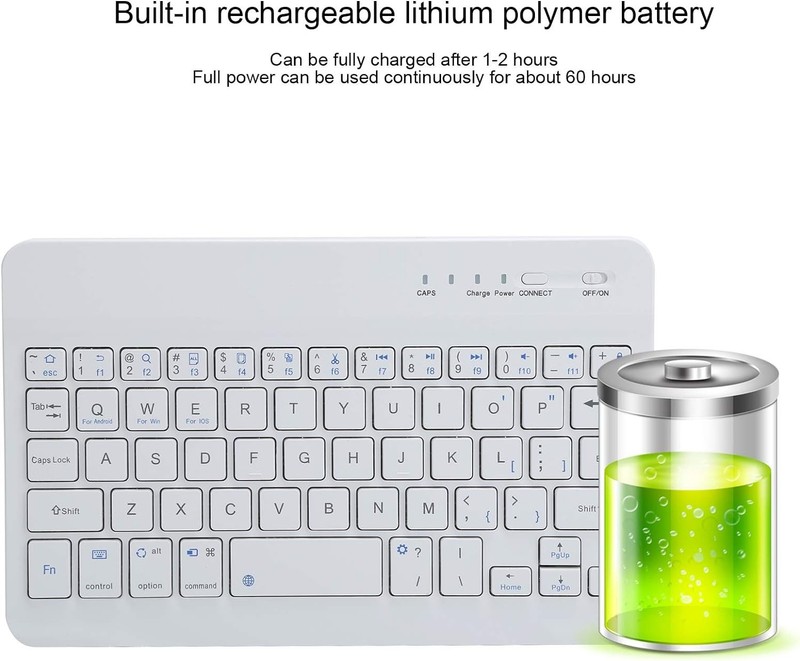 For iPhone 17/Pro/Max/Air - Wireless Keyboard Ultra Slim Rechargeable Portable gallery