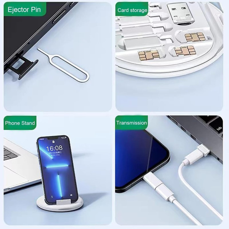 Multifunctional Data Cable Storage Box Adaptor for USB-C and Micro-USB Device... gallery