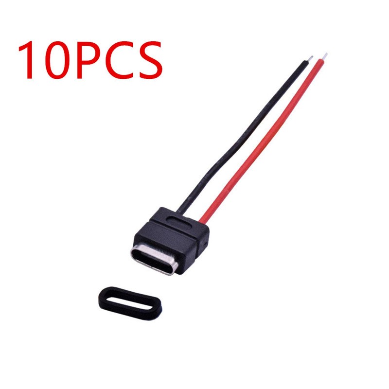 2 Pin USB 2.0 Type-C Connector Welding Wire Waterproof Female Socket Charging d gallery