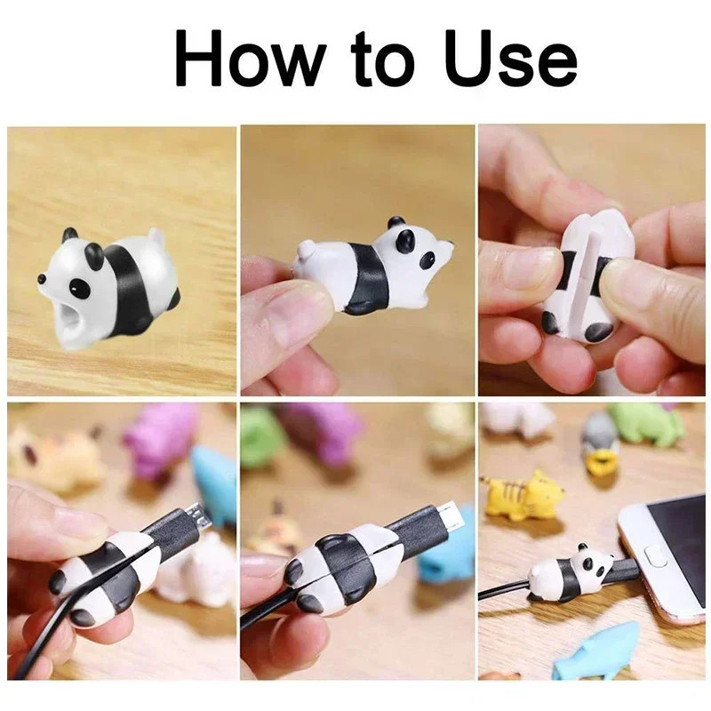 Charger Cable Protector Organizer Earphone Cable Protector Animal Usb Bite Winde gallery