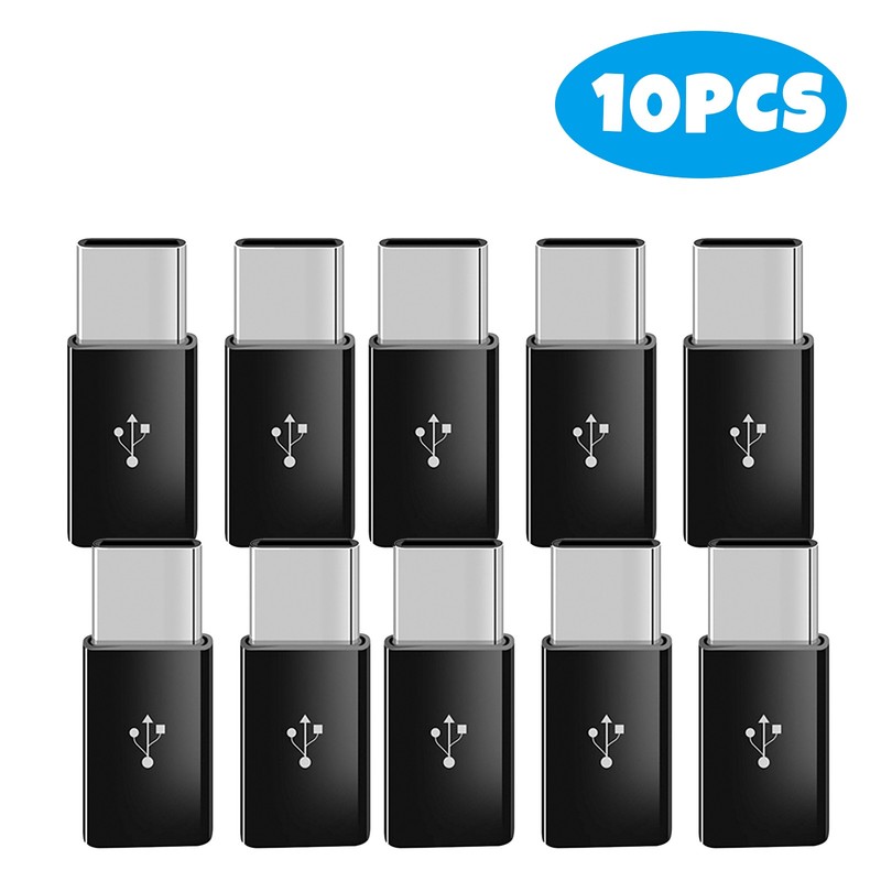 10Pack Micro USB to USB C Adapter USB Type C Adapter Convert Connector for Phone