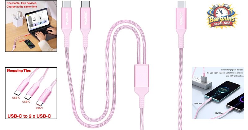 100W Fast Charge Nylon Braided USB C 4FT Cable for iPhone and Galaxy Devices gallery