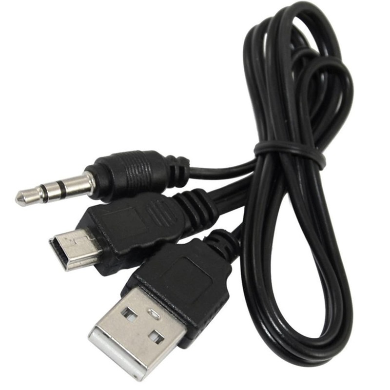 2 Pack Mini USB Audio Cable with USB 2.0 Charging Power Supply Cord to Mini B... gallery