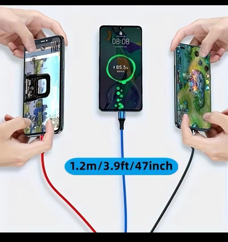 3 in 1 Fast USB Charging Cable Universal Multi Function Cell Phone Charger Cord gallery