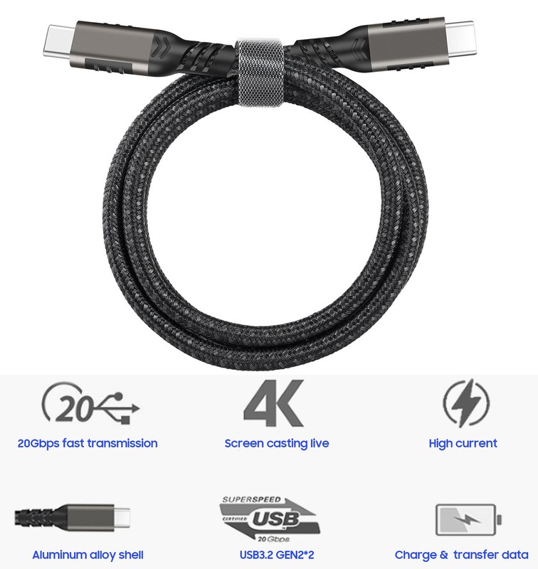 USB-C / TYPE-C Rugged Braided Charge/Sync Cable for Phone - 2 Meter Long 6.5 ft gallery