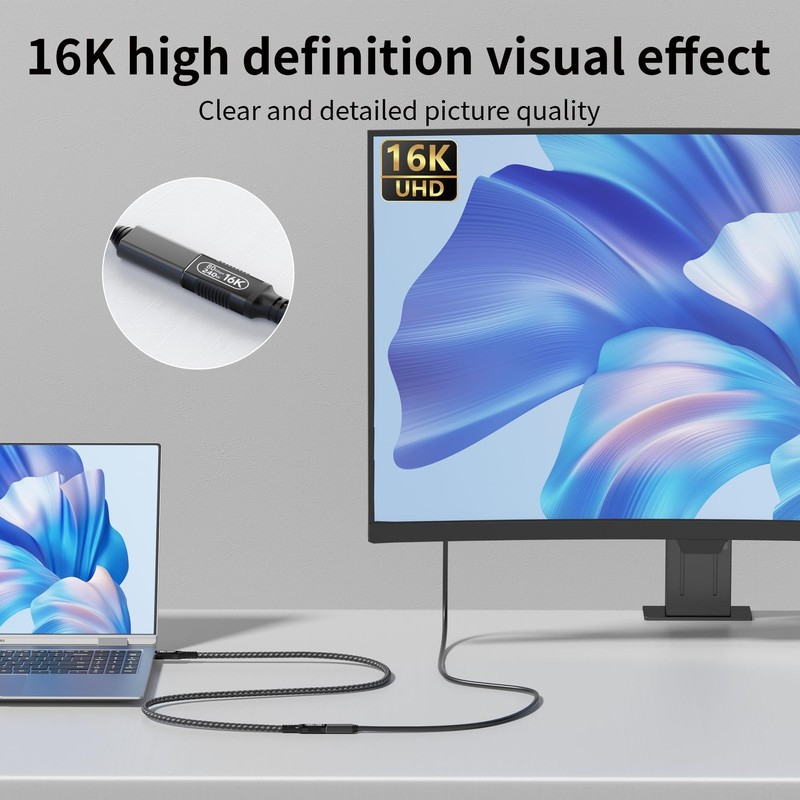 3.3ft 1m USBC Extension Cable Compatible Thunderbolt 5/4/3 80Gbps PD 240W gallery