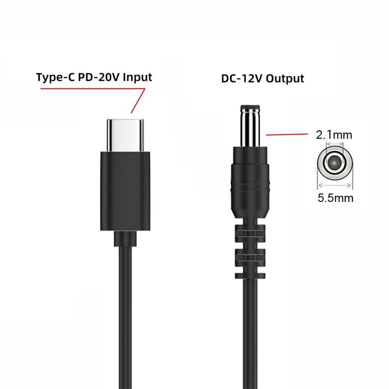 USB 3.1 -USB-Input to DC 12V 5.5x2.1mm Output Plug Power Cable PD Emulator Tr... gallery