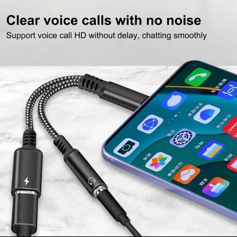 2 IN 1 Audio Charger Splitter Type C Aux Headphone Jack USB C to 3.5mm Adapter gallery