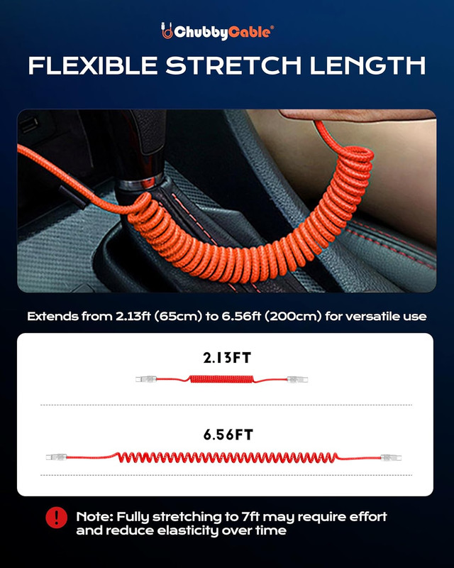 Chubbycable Curly Chubby 240W Coiled USB C Fast Charging Cable Durable Braided C gallery