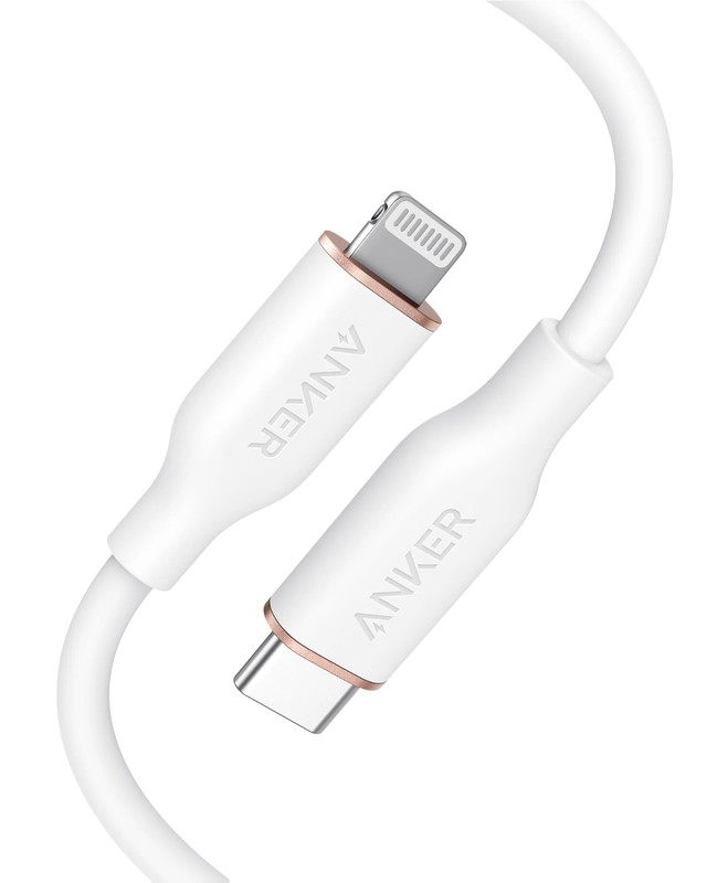 Anker 641 USB-C to Lightning Cable White MFi Certified (3ft, Flow, Silicone)