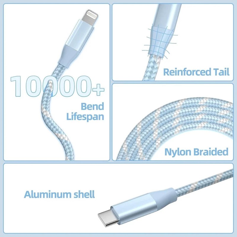 USB-C to Lightning Cable 3 Pack 6FT Apple MFi Certified Fast Charging gallery