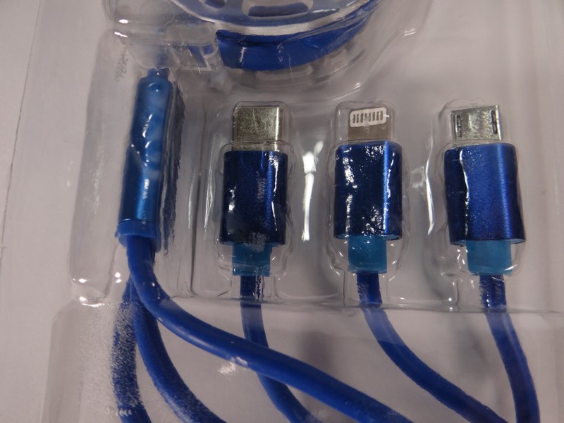 3in1 Fast Charging Cable Micro Type C Syncronizing Recharging Phone Blue gallery