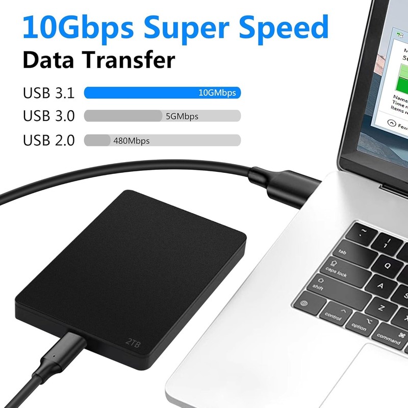 10Gbps USB C to USB A Cable 1.5FT - 60W Fast Charging & High-Speed Data Transfer gallery