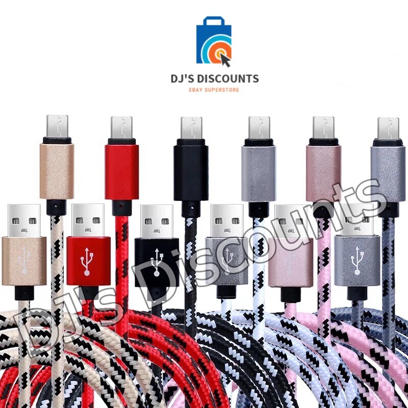 Fast Charging Micro USB Cable 6 ft Heavy Duty Braided Durable Color Options!!