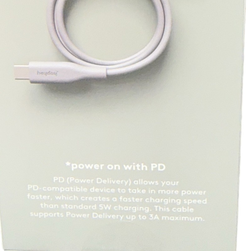 2 PK Heyday 3 FT Fast Charging Cable USB-C to USB-C Lavender Purple ~ New In Box gallery