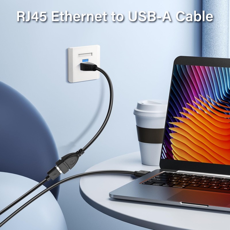 USB to RJ45 Ethernet Cable 2 Pcs USB Female to RJ45 8P4C Ethernet Male Extens... gallery