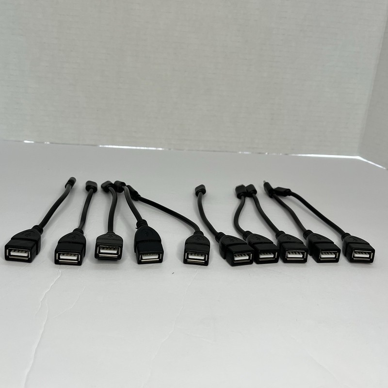 10 Pack Black USB Type-C to USB Type-A (Male To Female) Adapter Cable TESTED