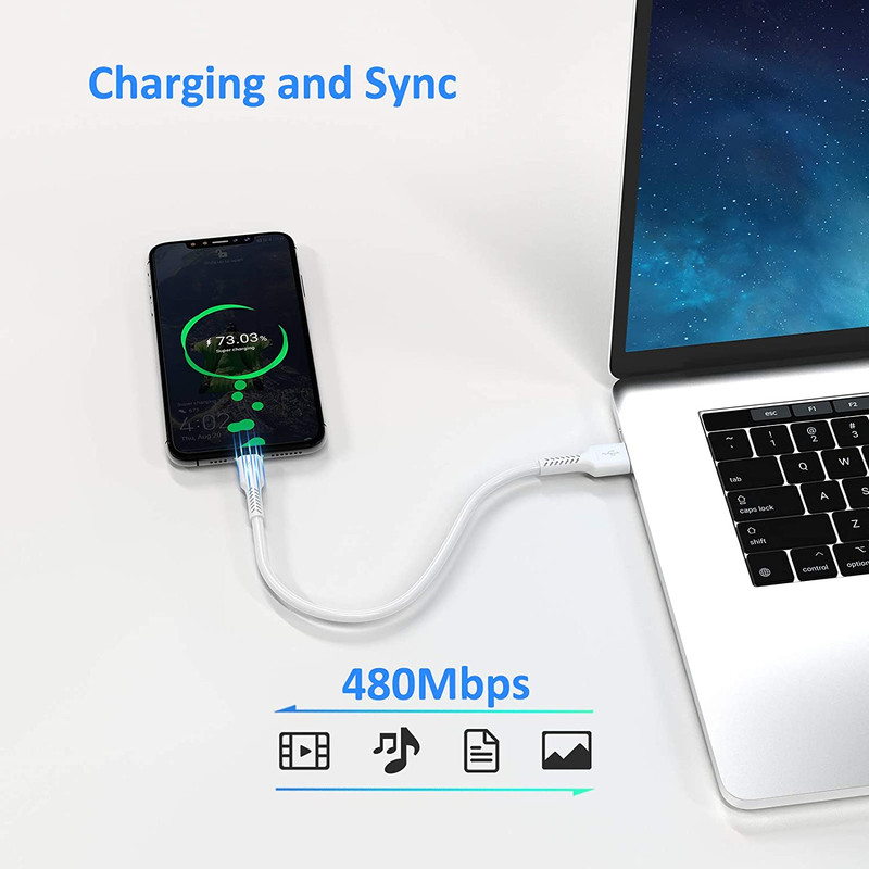 Mini 6 inch Short Charger Cable Fast Charging Cord USB A to Type C 5 Pack gallery