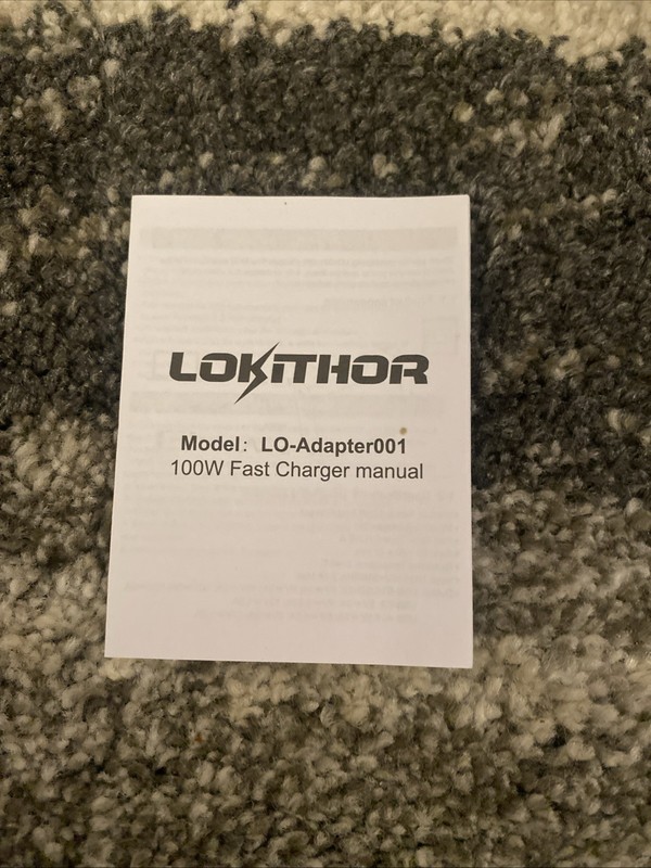 Lokithor : 100W USB-C Charger - Dual Port - Type C Power Adapter (Black) gallery