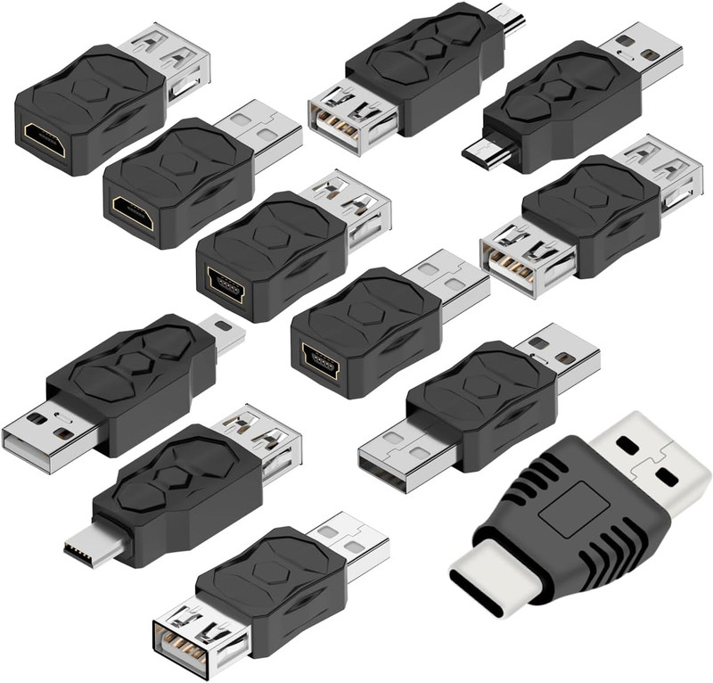 USB 2.0 Adapter Set Usb/Type C/Micro/Mini Male to Female Converter Connector 12 gallery
