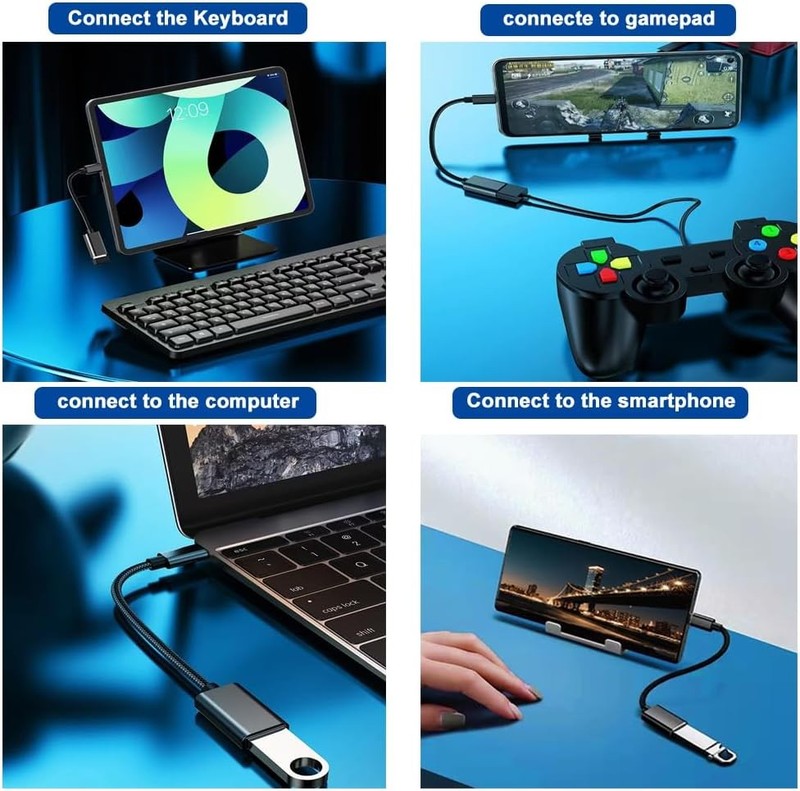 USB-C Type C Male to USB 3.0 Type A Female OTG Adapter Converter Cable Cord Lot gallery