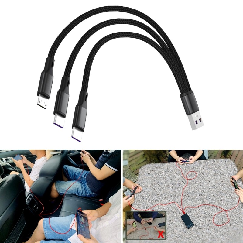 3 in1 Multi Charging Cable USB to Type C Micro USB Connector Fast Charging Cord gallery