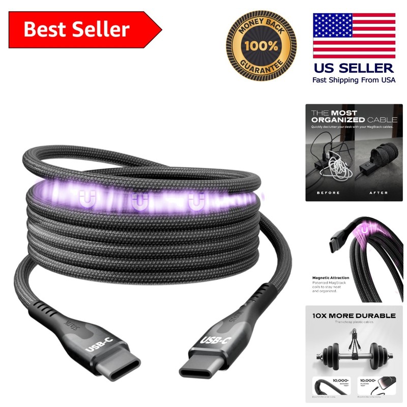 6FT MagStack Pro USB C to USB C Magnetic Charging Cable – Organize with Style