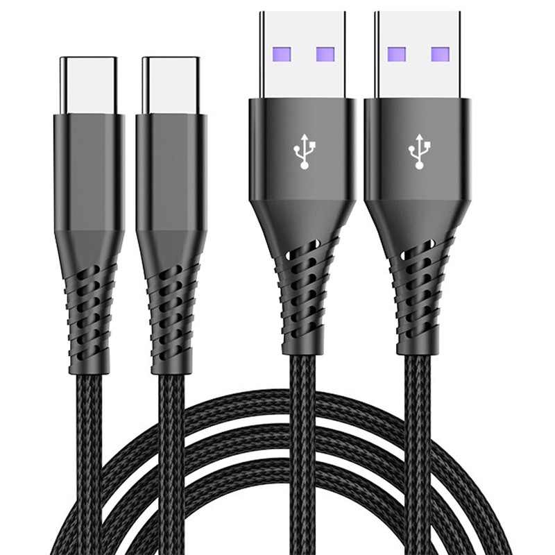 USB Type-C Charging Cable, 6ft Fast Cord, 3A Quick 6 feet, Black
