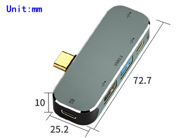 USB Type C to USB2.0x2 USB3.1x1 Type C & PD Charging Port 5in1 Docking Station gallery