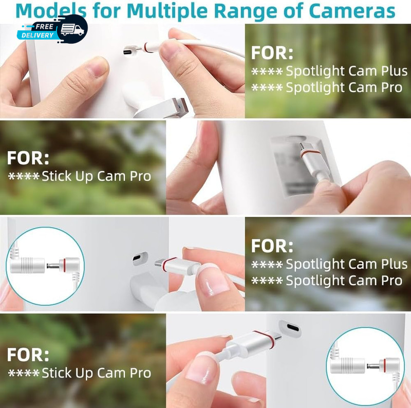 2PCS Barrel Plug to USB-C Adapter for Ring USB C Outdoor Cameras Barrel Adapter. gallery