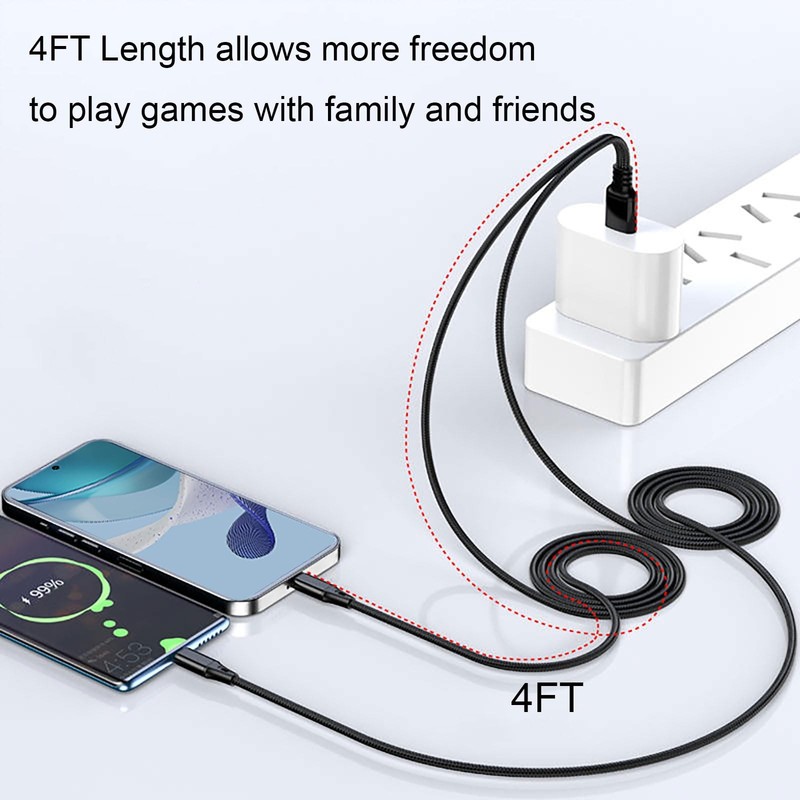 4FT Dual USB C Multi Type C Splitter Cable, 2 in 1 Multi Charging Cable Nylon... gallery