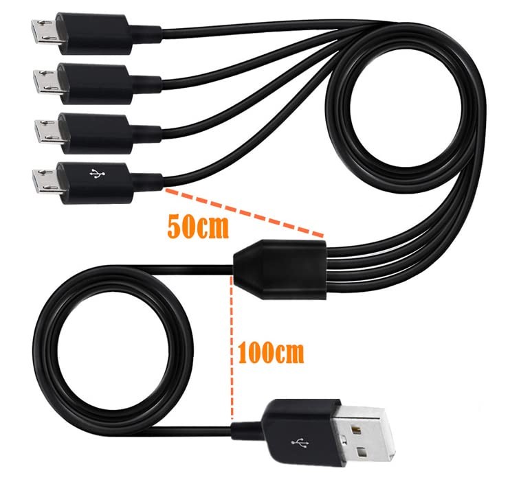 4 in 1 Multi Charging Cable - USB 2.0 A to Four Micro USB Splitter Cable Data... gallery