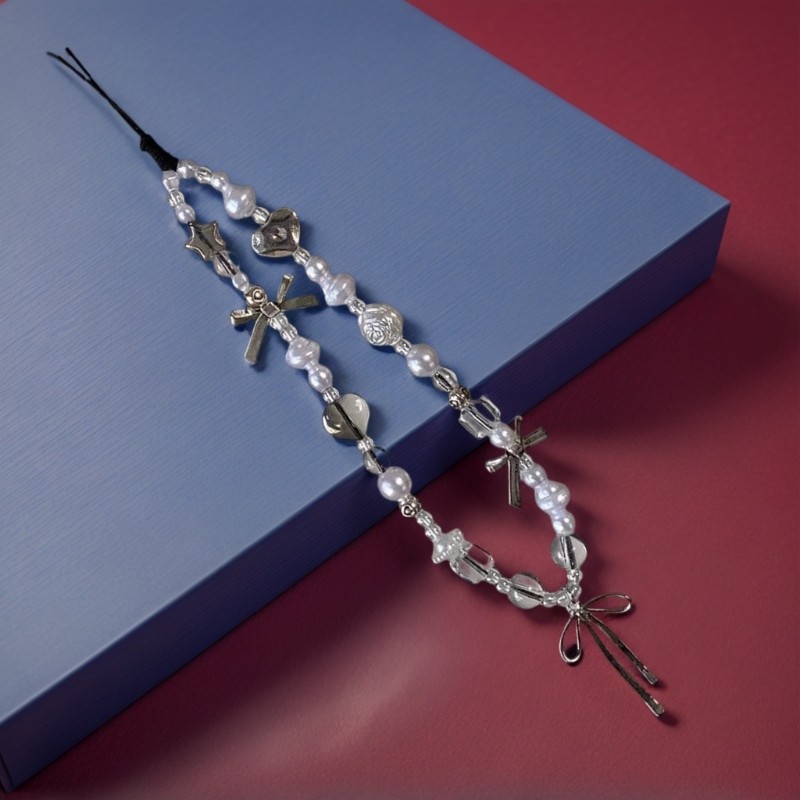 Elegant Silver Charm Phone Lanyard Secure Strapped For Devices gallery