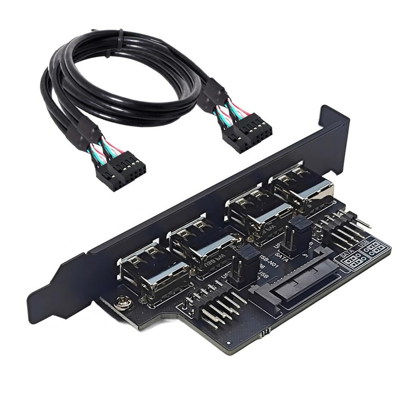 Internal 4 Port USB 2.0 Female Panel Mount To Motherboard 9pin Cable Bracket gallery