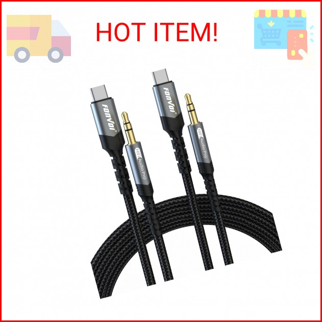 FONVOi USB C to 3.5mm Audio Aux Cable,Type C Adapter to 3.5mm Headphone Stereo C
